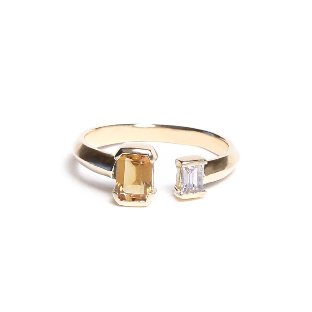 Citrine and Morganite August ring in gold kb fine jewelry
