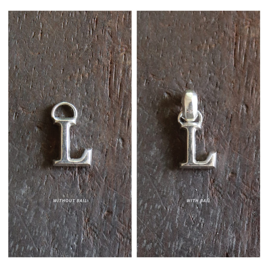 Letter pendant without bail vs. Letter pendant with bail