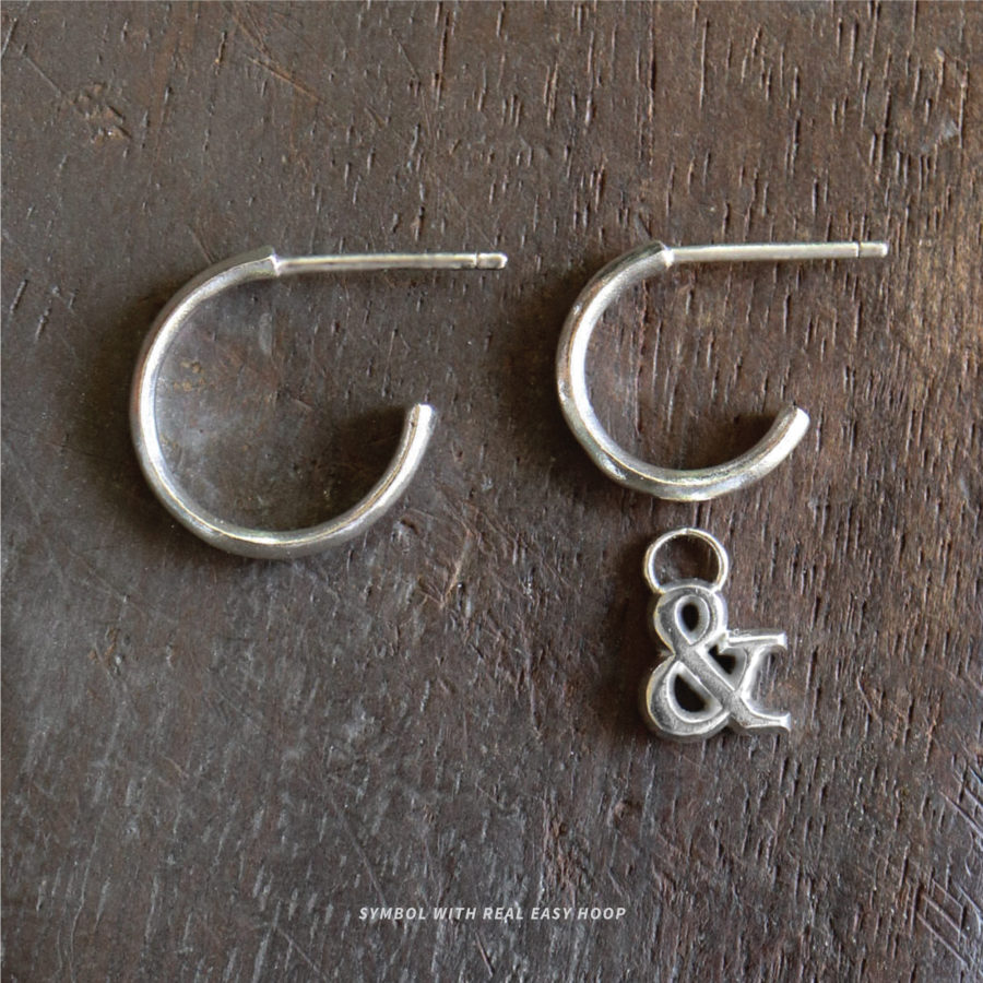 Symbol pendant with Real easy hoop earring