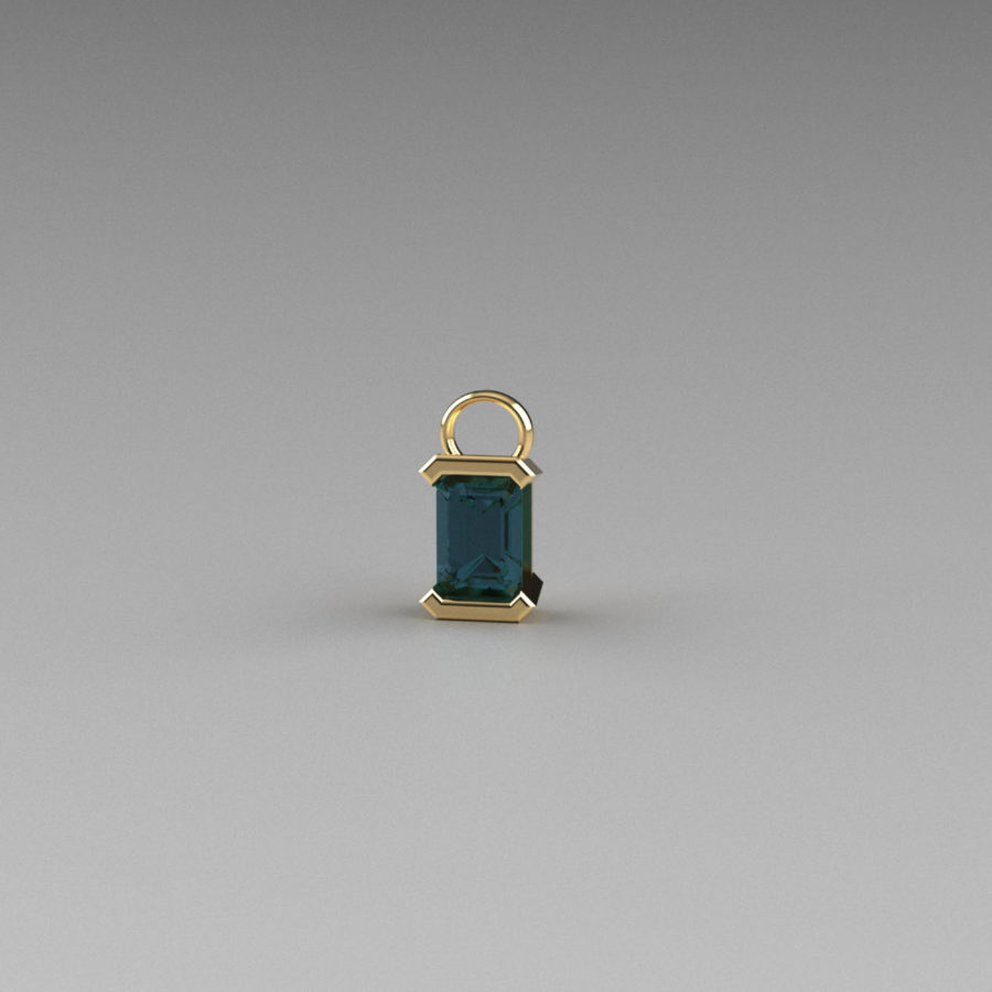 London Blue Topaz Emerald Cut gemstone