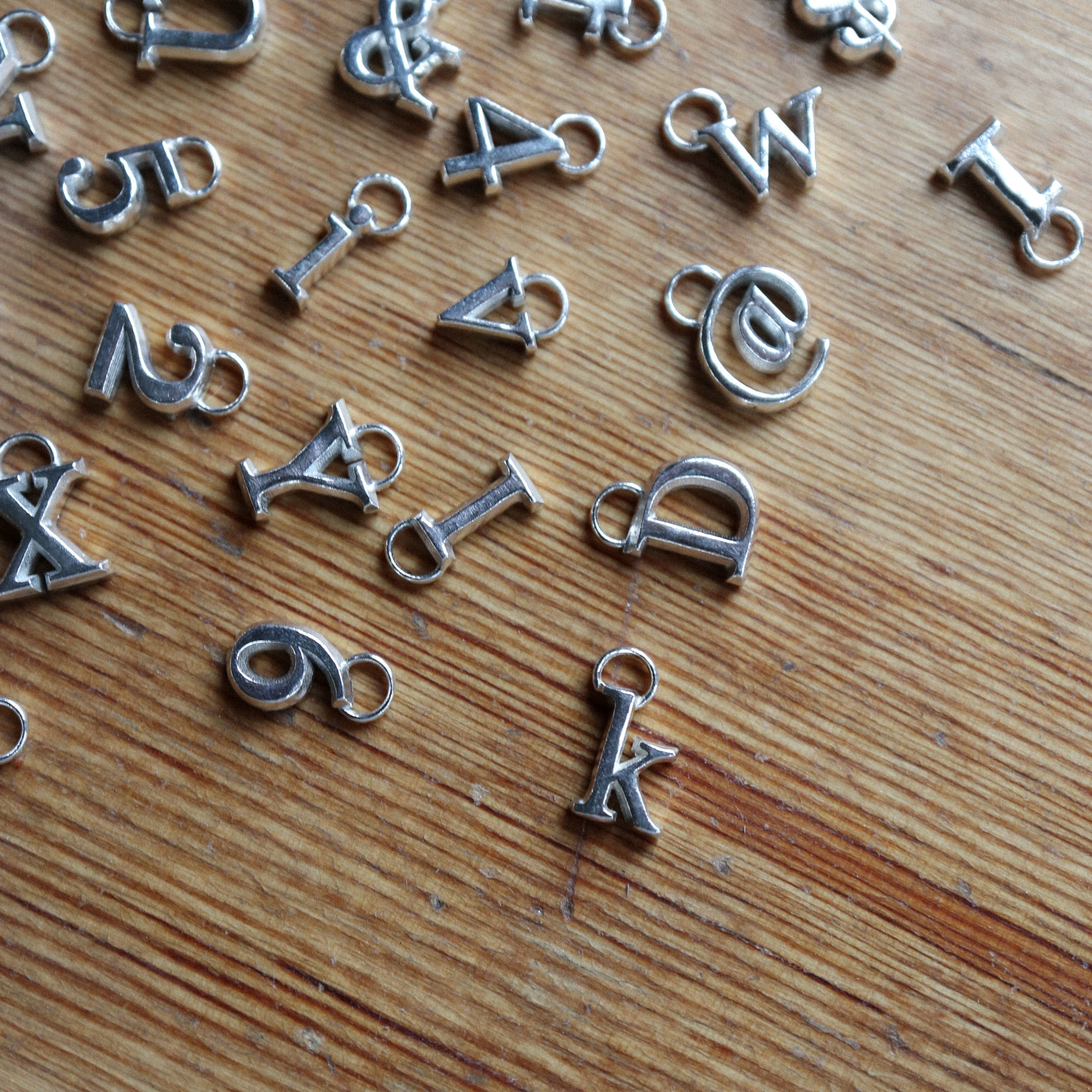 Letter, Number, and symbol pendants