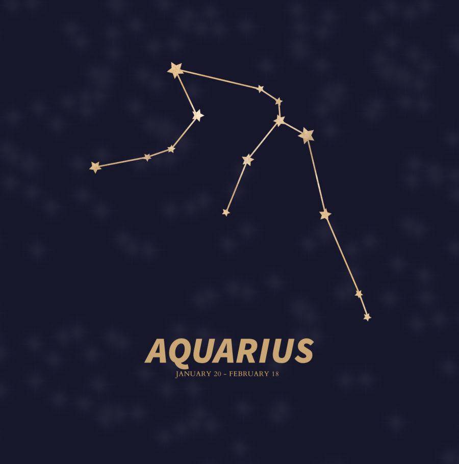 Aquarius constellation eternity band